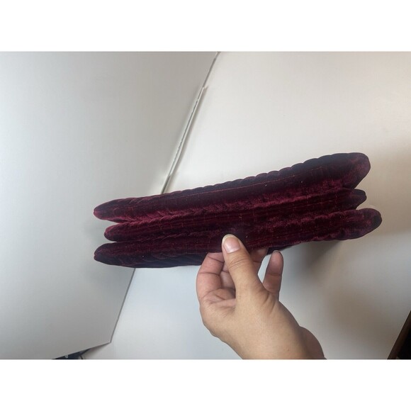 KESTREL Burgundy Velvet Large Purse Kit Pouch Organizer Bag New - Picture 5 of 11